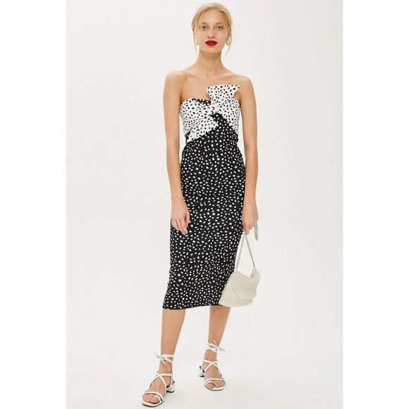 Topshop Twist Bow Bodycon Tube Dress - Picture 2 of 7